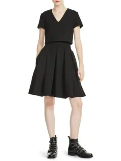 Shop Maje Rozane A-line Dress In Black