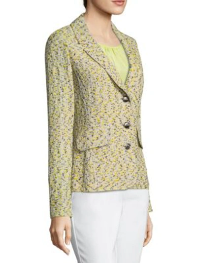 Shop St John Romee Tweed Knit Jacket In Citron Multi