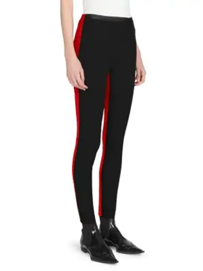 Shop Haider Ackermann Knit Leggings In Onyx Red Black