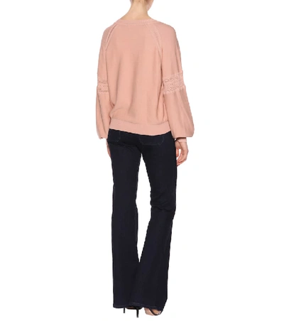 Shop Chloé Cotton-blend Sweater In Pink