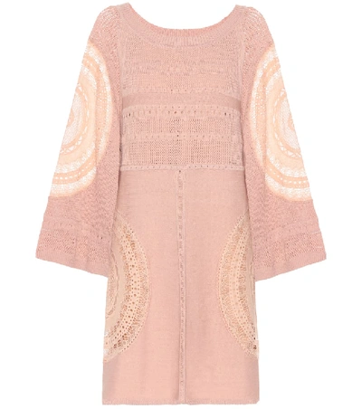 Shop Chloé Silk-blend Dress In Pink