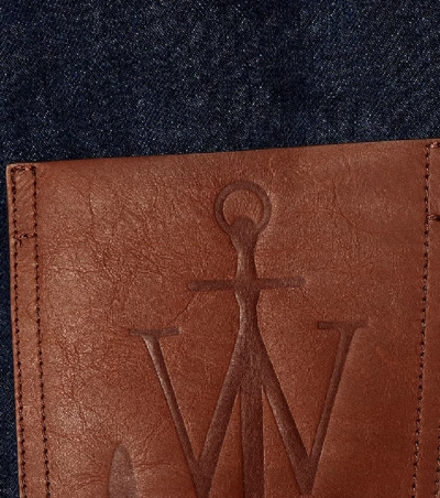 Shop Jw Anderson Leather-trimmed Denim Jacket