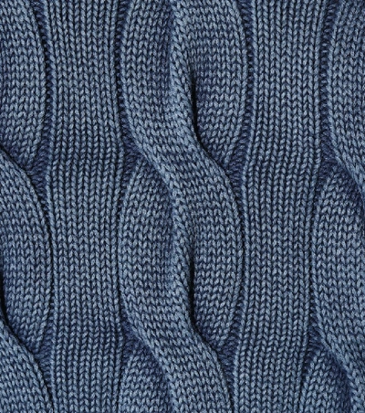 Shop Polo Ralph Lauren Cotton Cable-knit Sweater In Blue