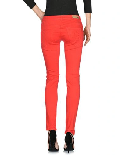 Shop Patrizia Pepe Denim Pants In Red