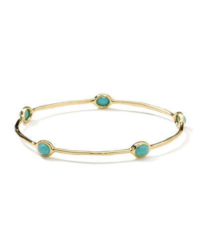 Shop Ippolita 5-stone Bangle In 18k Gold In Turquoise