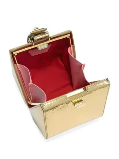 Shop The Volon Diamond Leather Clutch In Gold
