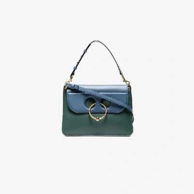 Shop Jw Anderson Green Blue Pierce Medium Shoulder Bag