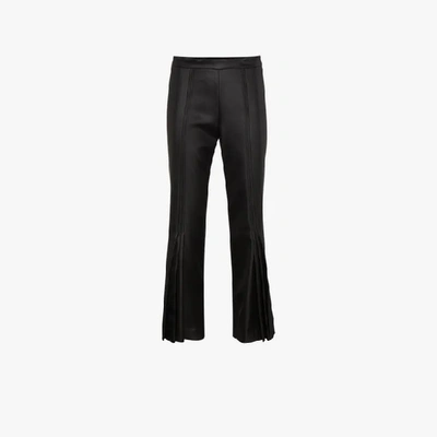 Shop Marco De Vincenzo Cropped Flared Mid Rise Pants In Black