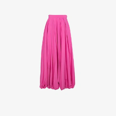 Shop Rosie Assoulin Maxi Parachute Skirt In Pink&purple