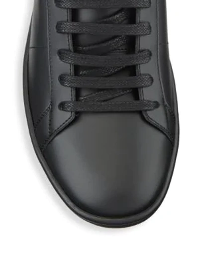 Shop Saint Laurent Leather High-top Sneakers In Black