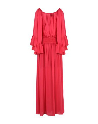 Shop Nicole Miller Long Dress In Fuchsia