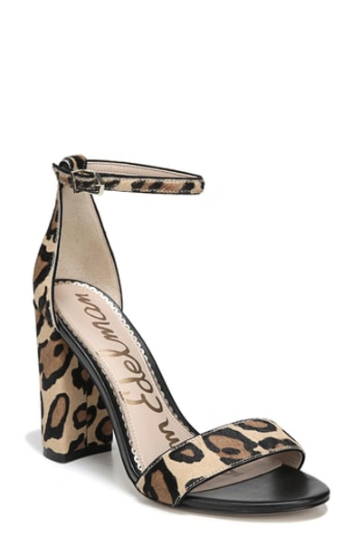 Shop Sam Edelman Yaro Ankle Strap Sandal In New Nude Leopard Brahma Hair