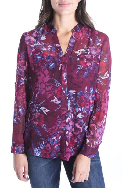 Shop Kut From The Kloth Kut From The The Kloth Jasmine Floral Top In Burgundy