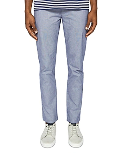 Shop Ted Baker Hollden Slim Fit Textured Chinos In Blue