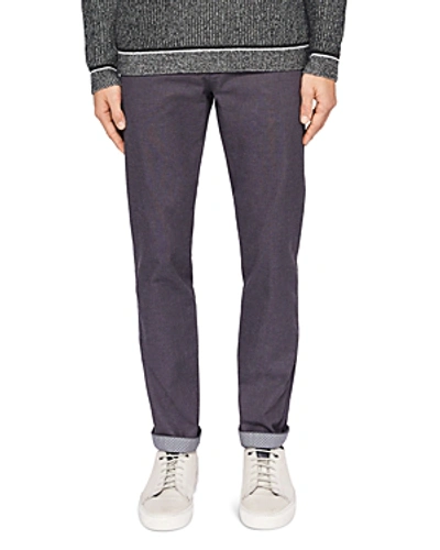 Shop Ted Baker Hollden Slim Fit Textured Chinos In Charcoal