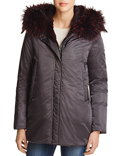 Shop Dawn Levy Viv Apres Fur-trim Down Coat - 100% Exclusive In Slate