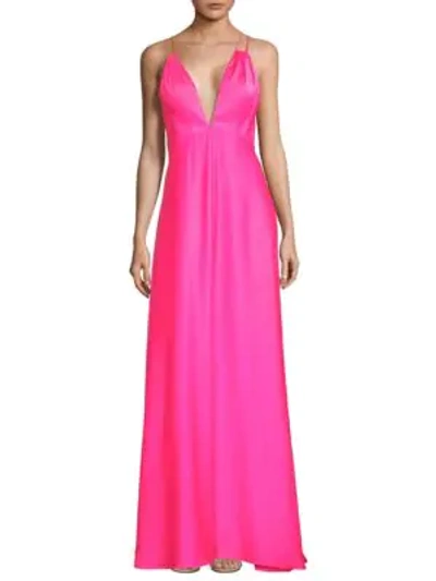 Aidan Mattox Double Strap Gown In Fuchsia ModeSens