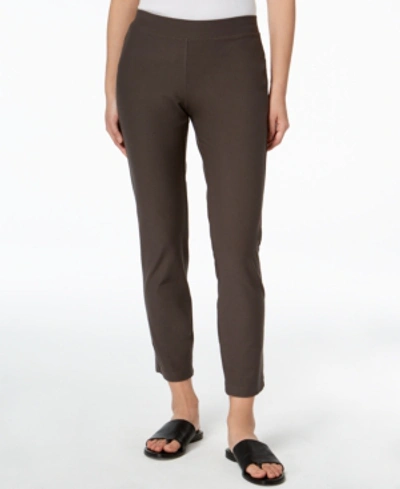 Shop Eileen Fisher Washable Crepe Slim-leg Ankle Pants, Regular & Petite In Rye