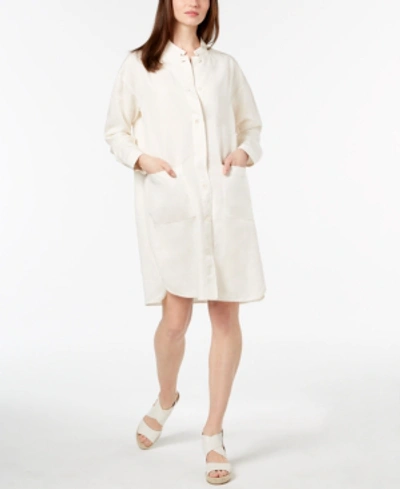 Shop Eileen Fisher Tencel Shirtdress, In Regular & Petite Sizes In Bone
