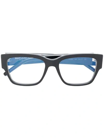 Shop Saint Laurent Eyewear Classic Square Glasses - Black