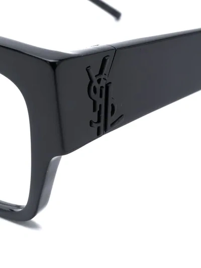 Shop Saint Laurent Eyewear Classic Square Glasses - Black