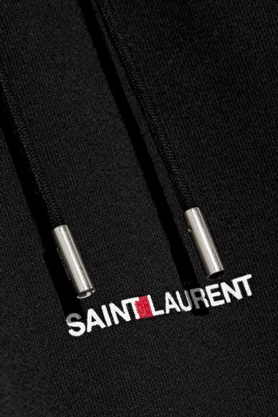 Shop Saint Laurent Oversized Printed Cotton-terry Sweatshirt In Black