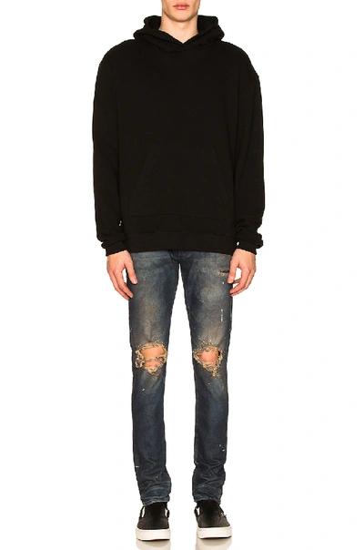 Shop John Elliott Oversized Cropped Hoodie In Black