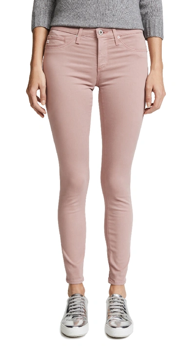 Shop Ag The Legging Ankle Sateen Jeans In Misty Mauve