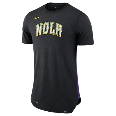 Shop Nike Men's New Orleans Pelicans Nba Alt Hem T-shirt, Black