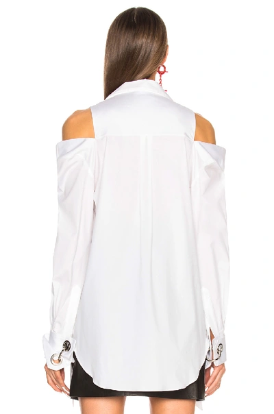 Shop Monse Cold Shoulder Shirt In White
