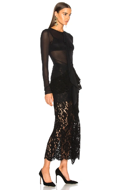 Corded Lace Long Sleeve Maxi Dress