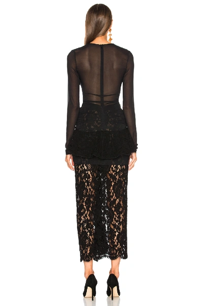 Shop Proenza Schouler Corded Lace Long Sleeve Maxi Dress In Black