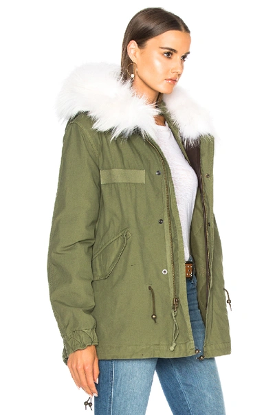 Shop Mr & Mrs Italy Mini Parka With Sheep Fur In Green