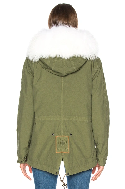 Shop Mr & Mrs Italy Mini Parka With Sheep Fur In Green