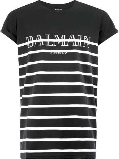 Shop Balmain Striped T-shirt