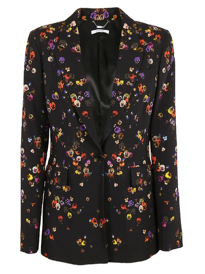 Shop Givenchy Night Pansies Print Blazer In Black