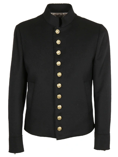 Shop Dolce & Gabbana Buttoned Military Jacket In Nero