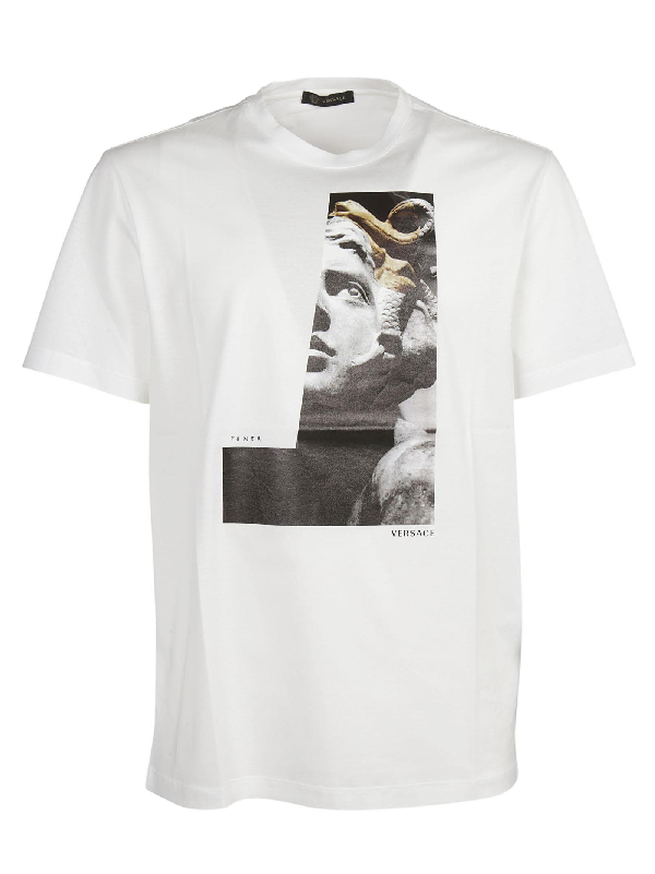 Versace Medusa Print T-shirt In Bianco | ModeSens