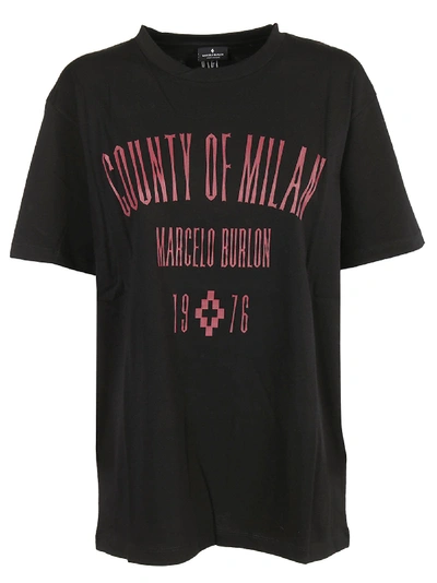 Shop Marcelo Burlon County Of Milan Logo Print T-shirt In Black Bord