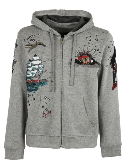 Shop Valentino Embroidered Hoodie