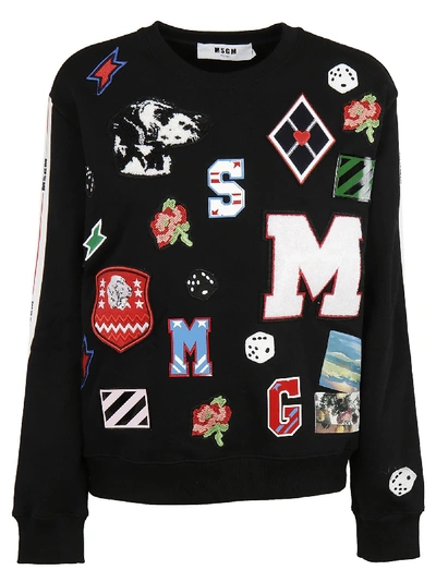 Shop Msgm Multi Patched Sweatshirt In Multicolor