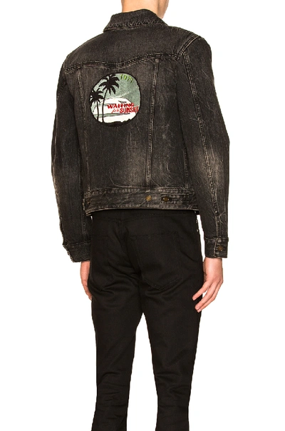 Shop Saint Laurent Waiting For Sunset Denim Jacket In Black