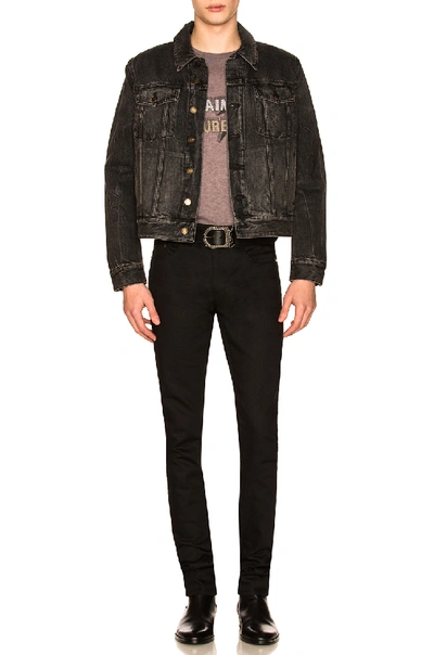 Shop Saint Laurent Waiting For Sunset Denim Jacket In Black