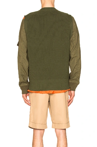Shop Sacai Sport Knit Pullover In Green
