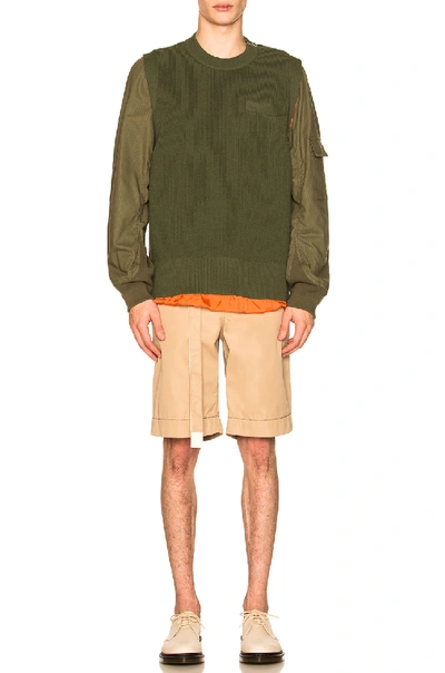 Shop Sacai Sport Knit Pullover In Green