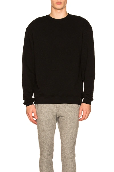 John Elliott Black Oversized Crewneck Sweatshirt In Black