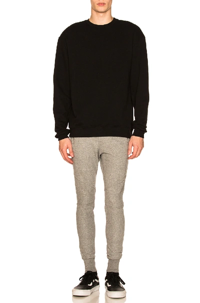John Elliott Black Oversized Crewneck Sweatshirt In Black