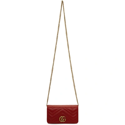 Shop Gucci Red Gg Marmont 2.0 Bag
