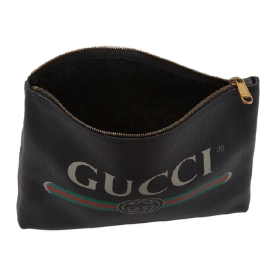 Shop Gucci Black Medium Logo Pouch In 8163 Black