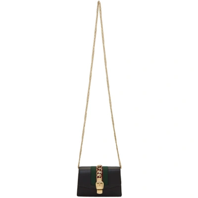 Shop Gucci Black Super Mini Sylvie Bag In 1060 Black